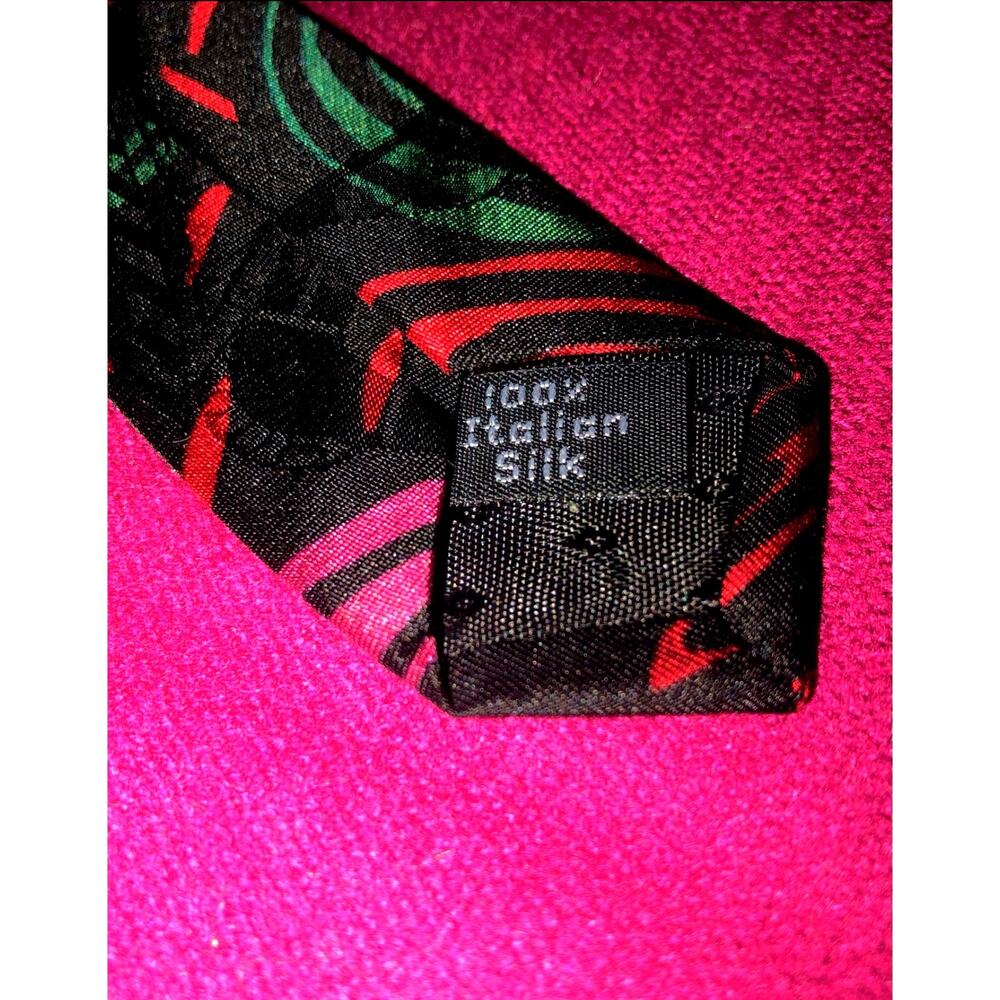 Unique Vintage Desert Designs Retro Abstract 100% Silk Jimmy Pike Tie - Picture 5 of 5
